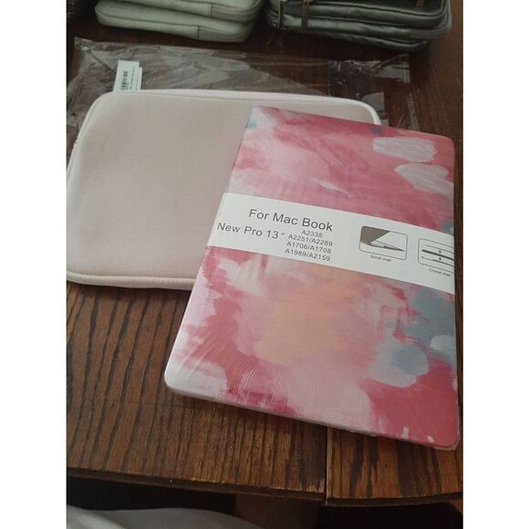 New Wocadi 5-in-1 Pink Mist 13" MacBook Pro 13 Case Sleeve Protection Kit - Picture 1 of 6